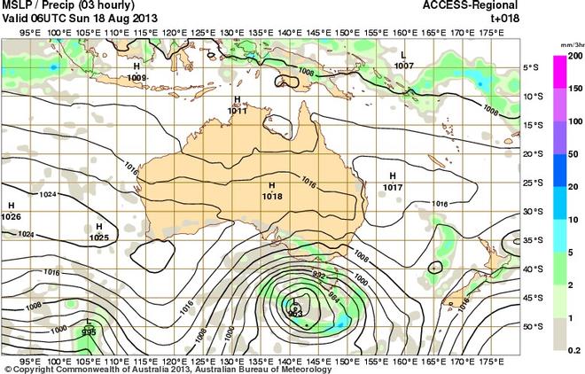 Forecast chart for 4pm today - Audi Hamilton Island Race Week 2013 © SW